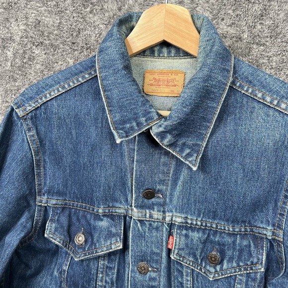VINTAGE Levis Jacket Mens 40 Denim Trucker Type 3 70506-0216 Made in Canada 80s - Picture 2 of 9